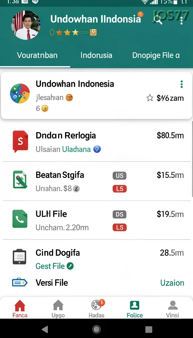 Cuplikan layar ASIA200 — aktivitas