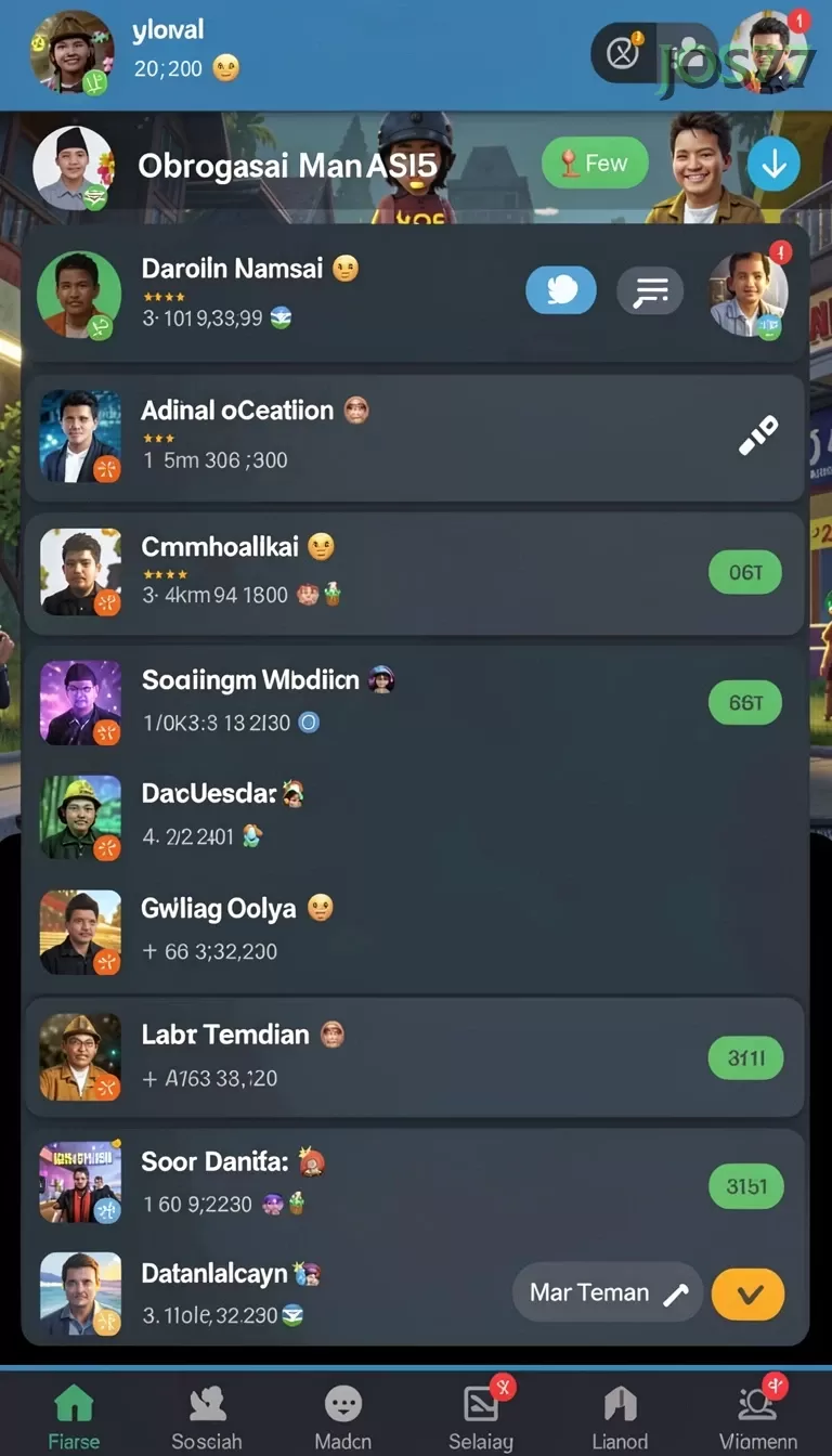 Cuplikan layar XXX777 — aktivitas